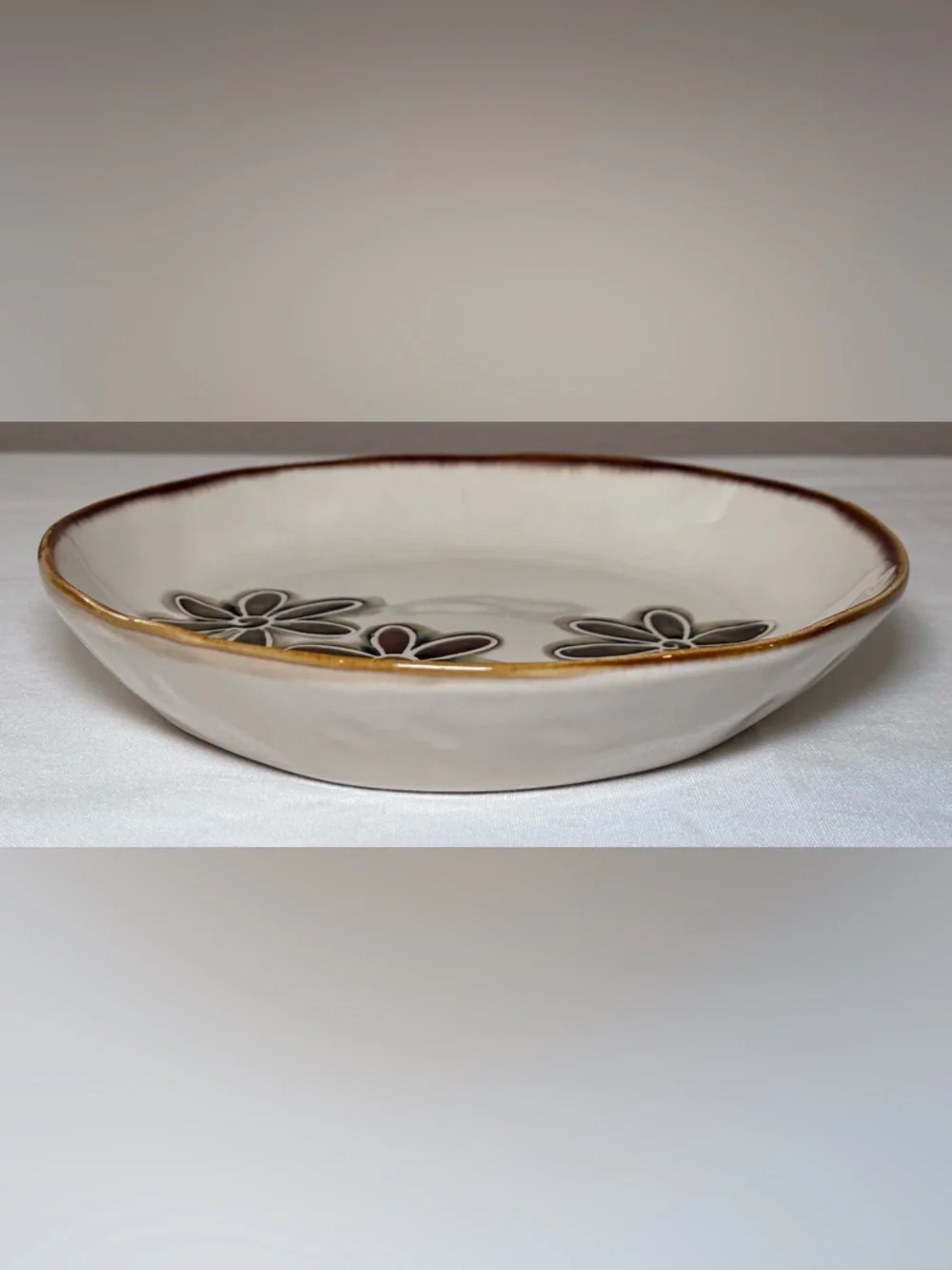 Vintage Pier 1 Petals Stoneware Salad Plate Hand Painted 8 Inches